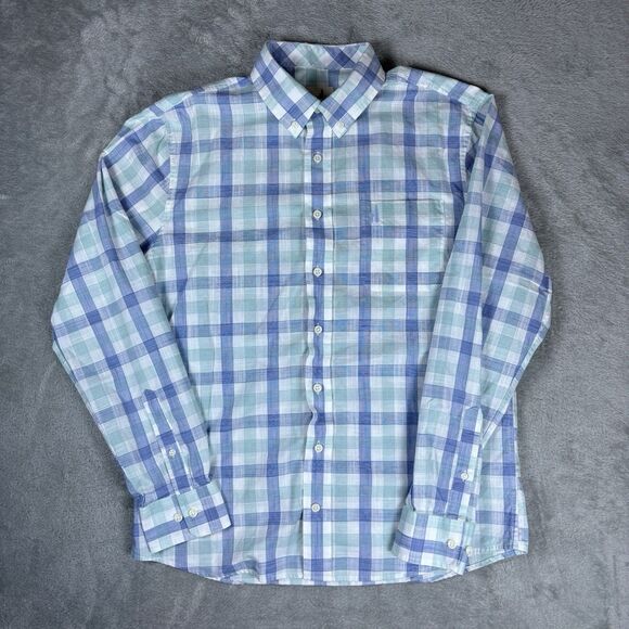 johnnie-O Hangin' Out Cotton Plaid Long Sleeve Button Up Shirt Mens Size M - Picture 1 of 8